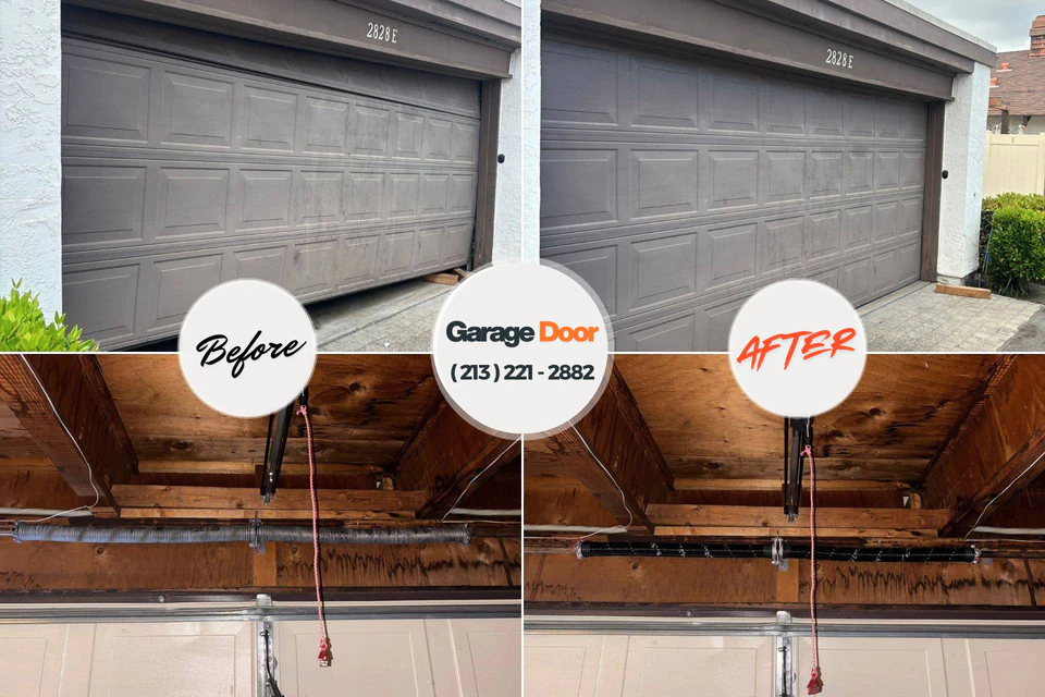 Before and after: garage door repair Emma, NC